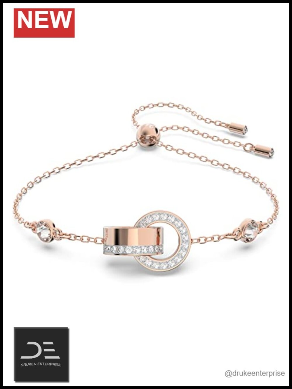 Swarovski Crystal Pavé Rose Gold-Tone Hollow Bangle Bracelet